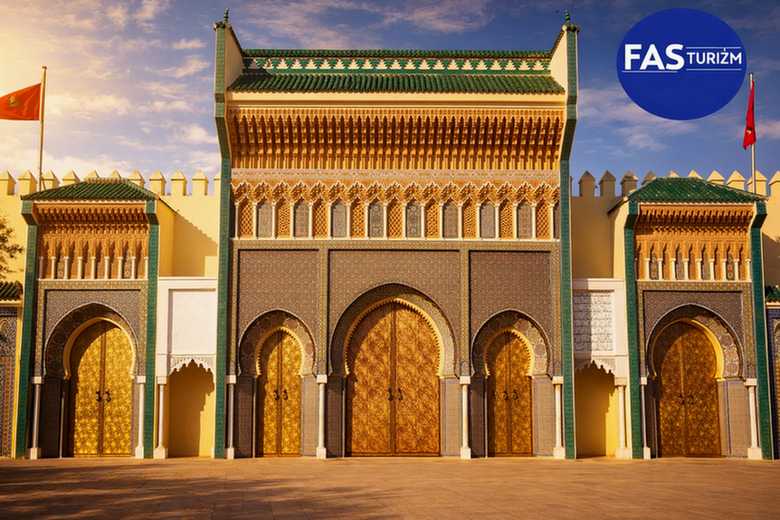 Fas turu kapsamında ziyaret edilen Fes Kraliyet Sarayı altın kapıları